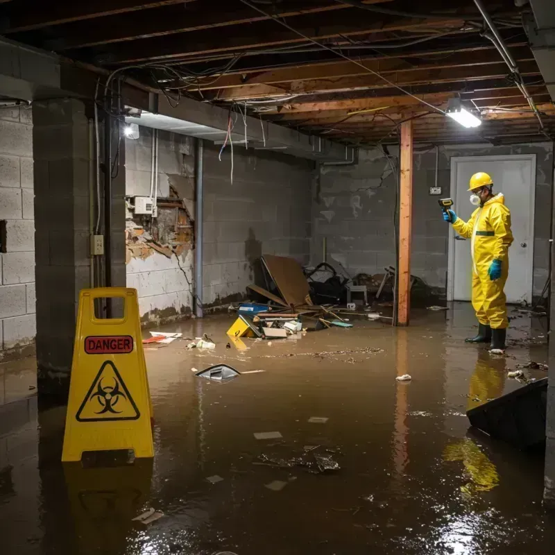 Flooded Basement Electrical Hazard in Alderton, WA Property